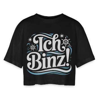 I Binz – Vacances en mer Baltique à Rügen - T-shirt court oversize Femme - noir - Devant - AI Model Female 172 light (172cm)
