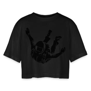 Phase de vol parachute entraînement saut en parachute - T-shirt court oversize Femme - noir - Devant - AI Model Female 172 light (172cm)