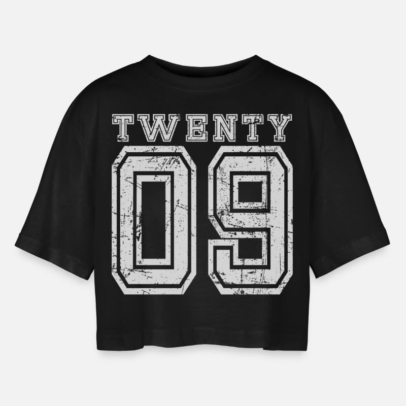 Twenty 2009 - Women’s Oversized Cropped T-Shirt - black