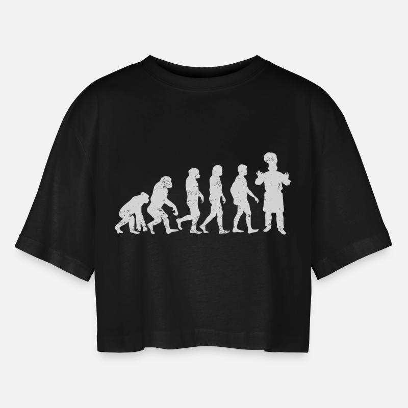 Chef evolution cuisine kitchen gift chef - Women’s Oversized Cropped T-Shirt - black