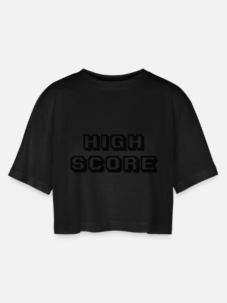 Arcade High Score black - Women’s Oversized Cropped T-Shirt - black
