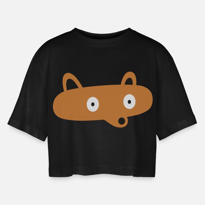 fox - Women’s Oversized Cropped T-Shirt - black