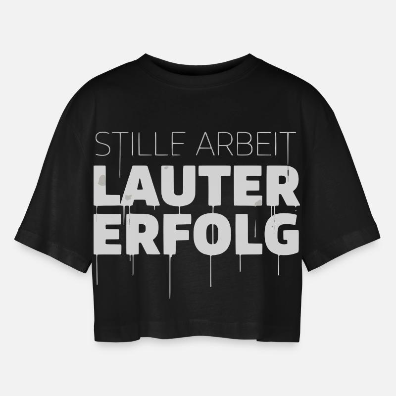 Quiet work, loud success - Women’s Oversized Cropped T-Shirt - black