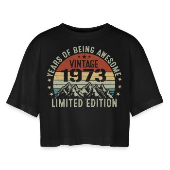 Cadeau pour Célébrer Votre Année de Naissance 1973 - T-shirt court oversize Femme - noir - Devant - AI Model Female 172 light (172cm)