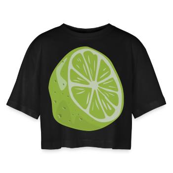 LIME sont les meilleurs - T-shirt court oversize Femme - noir - Devant - AI Model Female 172 light (172cm)