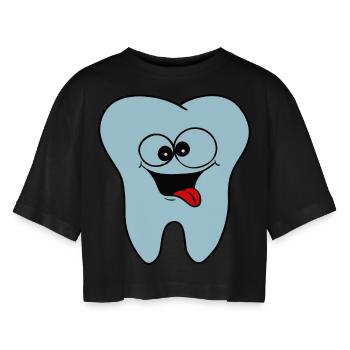 Pratique dentaire dent Logo - T-shirt court oversize Femme - noir - Devant - AI Model Female 172 light (172cm)