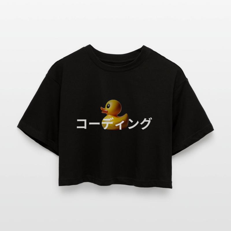 LUZILLION CODER COUTURE, RUBBER DUCK DEBUGGING Women’s Oversized Cropped T-Shirt