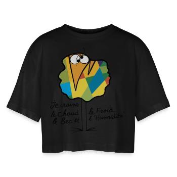 Devise Shadok N°02 - T-shirt court oversize Femme - noir - Devant - AI Model Female 172 light (172cm)