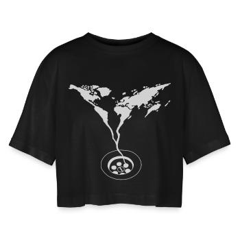 La fin du monde - T-shirt court oversize Femme - noir - Devant - AI Model Female 172 light (172cm)