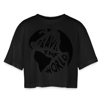Voyage voyage mondial - T-shirt court oversize Femme - noir - Devant - AI Model Female 172 light (172cm)