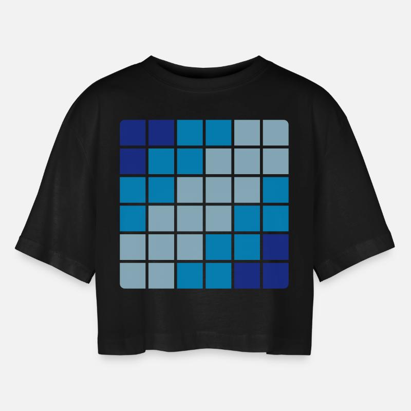 Pattern - Women’s Oversized Cropped T-Shirt - black