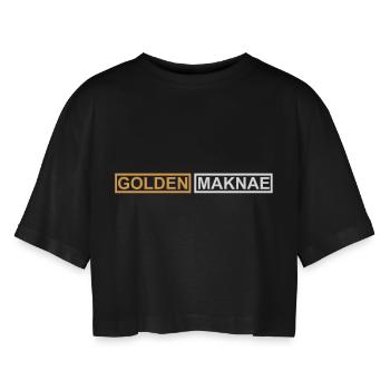 KPOP doré maknae K-POP K POP - T-shirt court oversize Femme - noir - Devant - AI Model Female 172 light (172cm)
