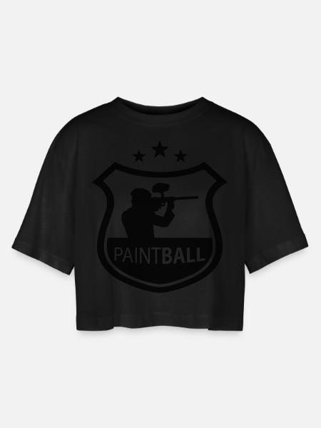 paintball - T-shirt court oversize Femme - noir