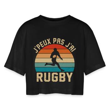 je peux pas j'ai rugby cadeau rugby - T-shirt court oversize Femme - noir - Devant - AI Model Female 172 light (172cm)