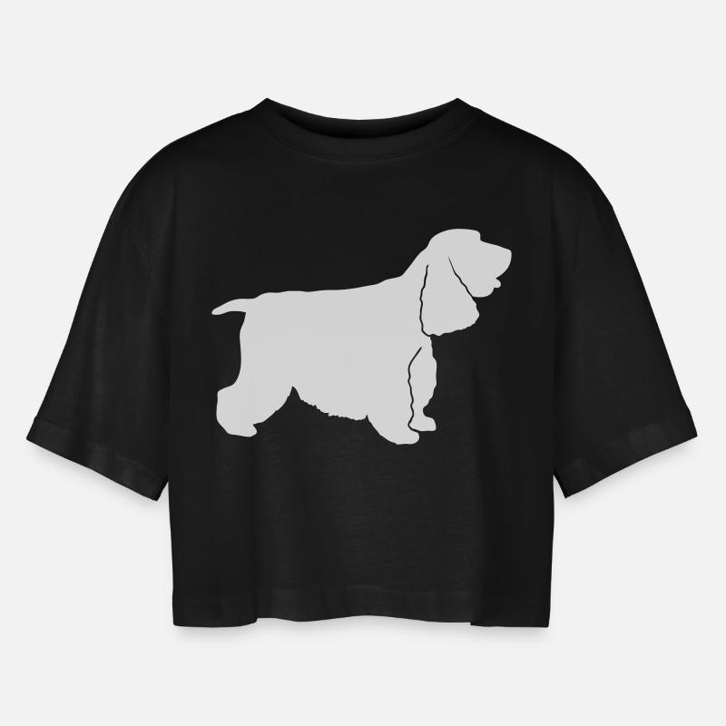 Cocker Spaniel - Women’s Oversized Cropped T-Shirt - black