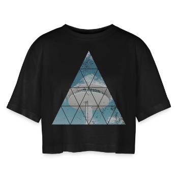 Hamburg Dock light Sight - Women’s Oversized Cropped T-Shirt - black - Front - AI Model Female 172 light (172cm)
