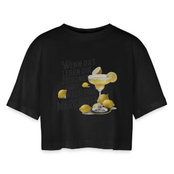 Quand la vie vous donne des citrons, faites de la margarita - T-shirt court oversize Femme - noir - Devant - AI Model Female 172 light (172cm)