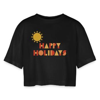 HAPPY HOLIDAYS - T-shirt court oversize Femme - noir - Devant - AI Model Female 172 light (172cm)