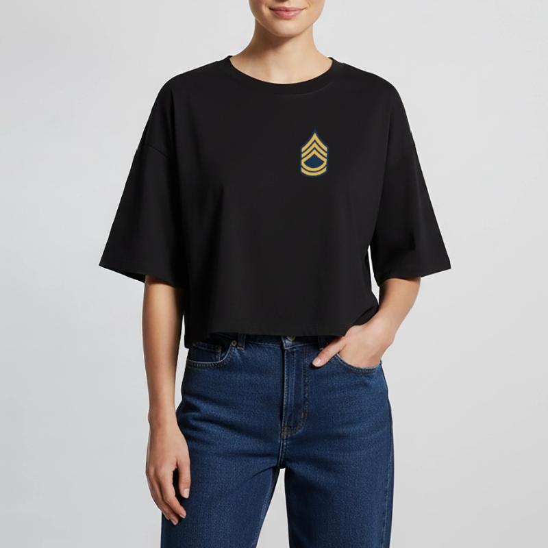 US Army Sergeant First Class OR7-E7 Women’s Oversized Cropped T-Shirt