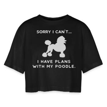 Pudel Zwergpudel Königspudel Hund Hunde Liebe Dog - Frauen Oversized Cropped T-Shirt - Schwarz - Vorne - AI Model Female 172 light (172cm)