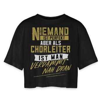 Chorleiter Dirigent Chor Gesangschor Geschenk - Frauen Oversized Cropped T-Shirt - Schwarz - Vorne - AI Model Female 172 light (172cm)