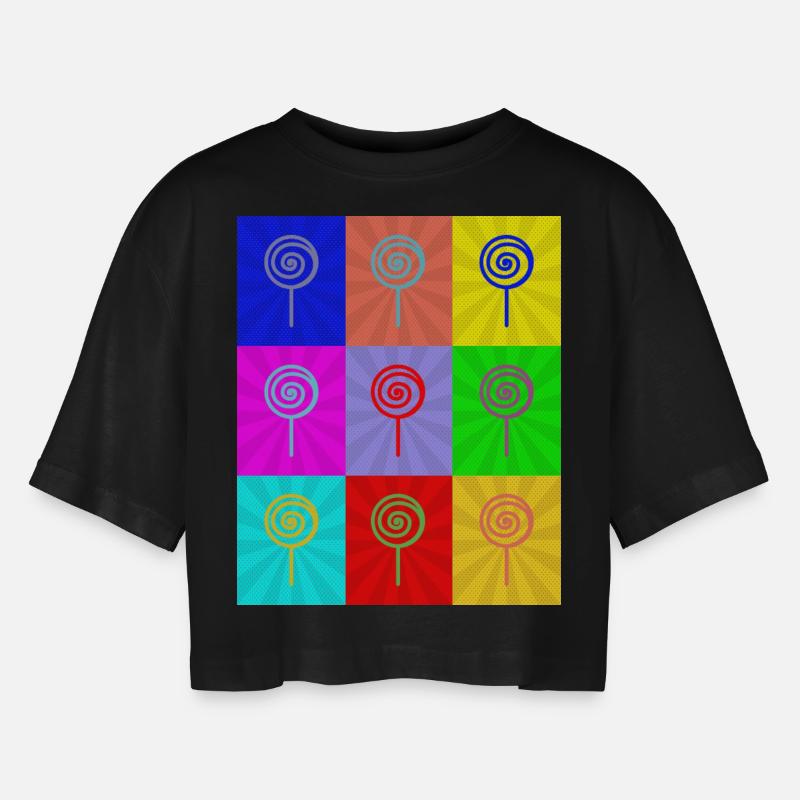 Pop Art - Women’s Oversized Cropped T-Shirt - black