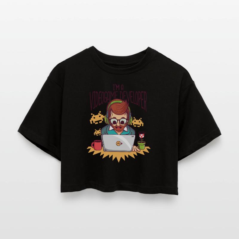Video Game Developer - Videogame Developer Women’s Oversized Cropped T-Shirt