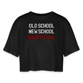 Ancienne école New School High School - T-shirt court oversize Femme - noir - Devant - AI Model Female 172 light (172cm)