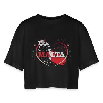 Malte - T-shirt court oversize Femme - noir - Devant - AI Model Female 172 light (172cm)