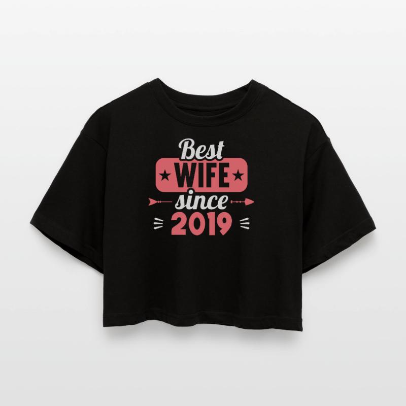 Beste Ehefrau Bester Ehemann seit 2019 Frauen Oversized Cropped T-Shirt