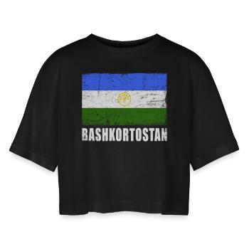 Drapeau du Bachkortostan - T-shirt court oversize Femme - noir - Devant - AI Model Female 172 light (172cm)