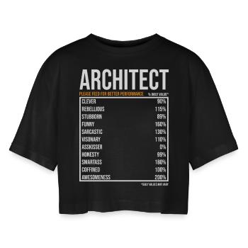 Architekt tageswerte Lustiger Architekt - Frauen Oversized Cropped T-Shirt - Schwarz - Vorne - AI Model Female 172 light (172cm)