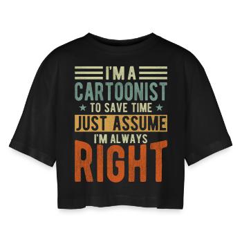 Dessinateur - T-shirt court oversize Femme - noir - Devant - AI Model Female 172 light (172cm)
