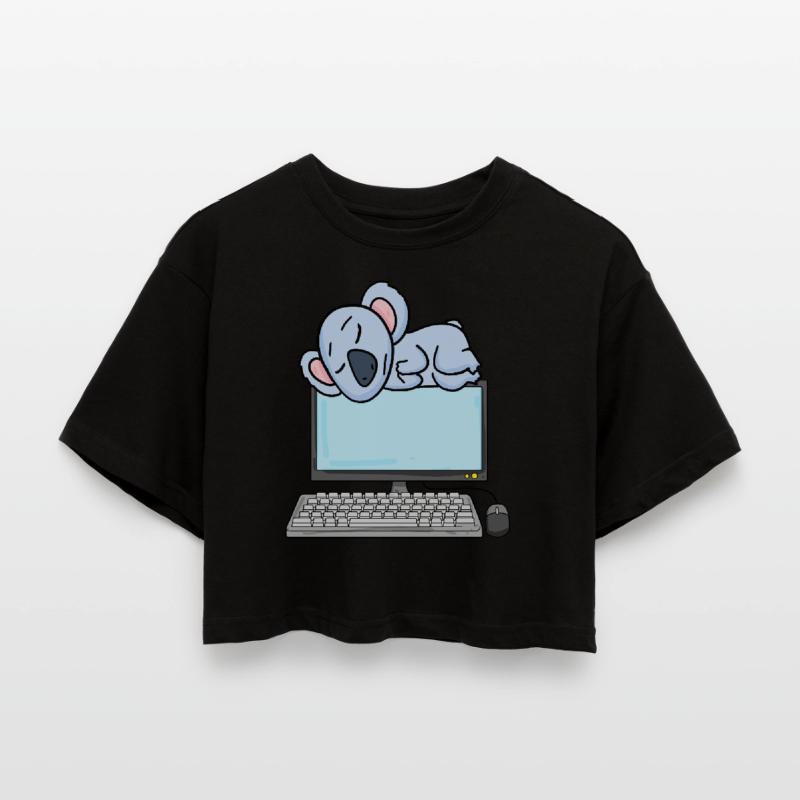 Koala Computer Nerd Programmer Gift Women’s Oversized Cropped T-Shirt