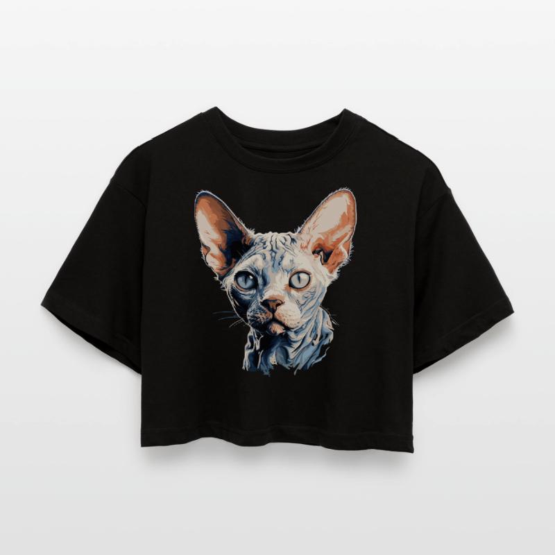 Chaton Devon Rex Chat Devon Rex T-shirt court oversize Femme