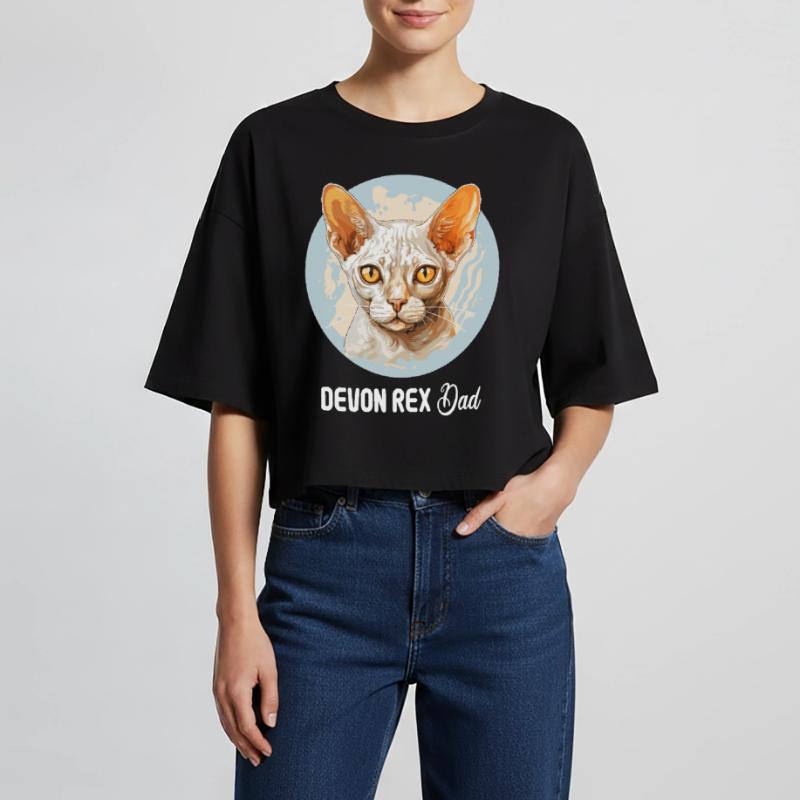 Devon Rex Kitten Devon Rex Cat Women’s Oversized Cropped T-Shirt