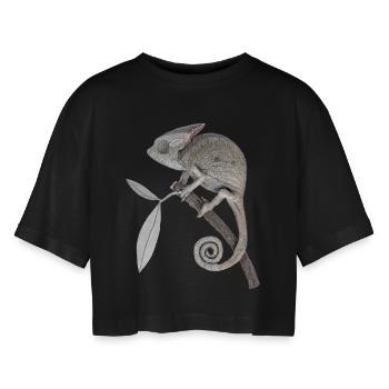 Chameleon 3 béton - T-shirt court oversize Femme - noir - Devant - AI Model Female 172 light (172cm)