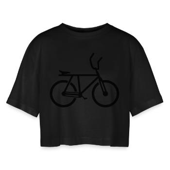 Cycle ball - T-shirt court oversize Femme - noir - Devant - AI Model Female 172 light (172cm)
