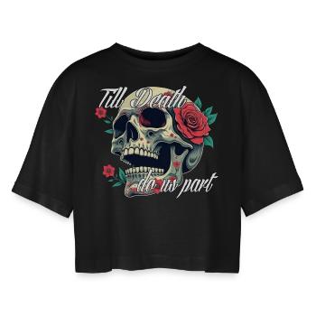 Til death - T-shirt court oversize Femme - noir - Devant - AI Model Female 172 light (172cm)