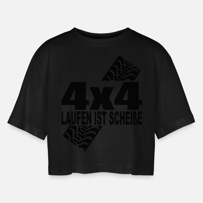 4x4 - Women’s Oversized Cropped T-Shirt - black