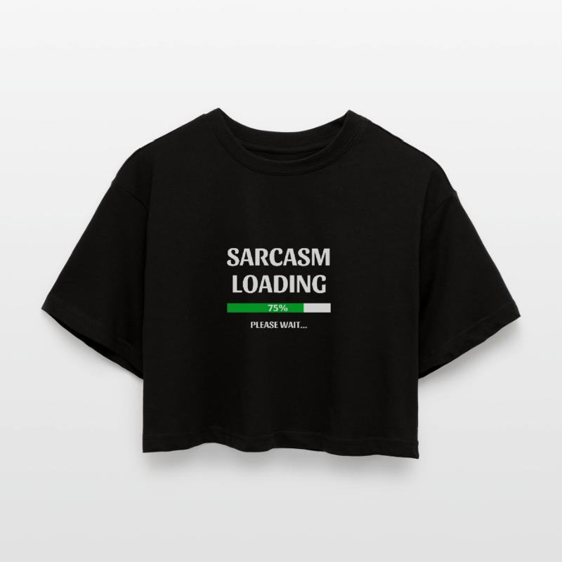 SARCASM Loading Women’s Oversized Cropped T-Shirt