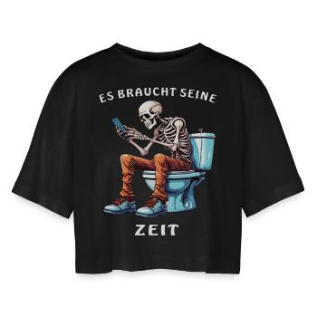 SMARTPHONE DE TOILETTE SQUELETTE - T-shirt court oversize Femme - noir - Devant - AI Model Female 172 light (172cm)