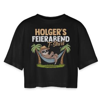 Holger paresseux - T-shirt court oversize Femme - noir - Devant - AI Model Female 172 light (172cm)