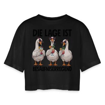 La situation est l’ivresse - T-shirt court oversize Femme - noir - Devant - AI Model Female 172 light (172cm)