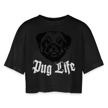 Pug Life - T-shirt court oversize Femme - noir - Devant - AI Model Female 172 light (172cm)