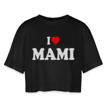 I love mami - T-shirt court oversize Femme - noir - Devant - AI Model Female 172 light (172cm)