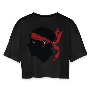 Corsica ! - T-shirt court oversize Femme - noir - Devant - AI Model Female 172 light (172cm)