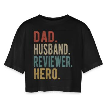 Critique Papa Husband Hero - T-shirt court oversize Femme - noir - Devant - AI Model Female 172 light (172cm)