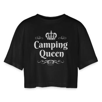 Camping Queen - T-shirt court oversize Femme - noir - Devant - AI Model Female 172 light (172cm)