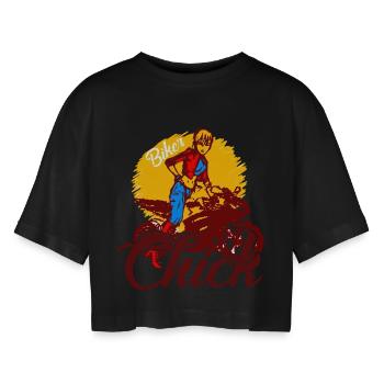 Anime Biker Biker Moto MotoCycliste Chick - T-shirt court oversize Femme - noir - Devant - AI Model Female 172 light (172cm)